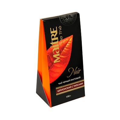 MAITRE de Thé  ЦЕЙЛОНСКИЙ С ТИПСАМИ  чай черный байховый цейлонский среднелистовой, 100г