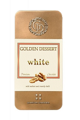 Белый с грецким орехом и хрустящими шариками