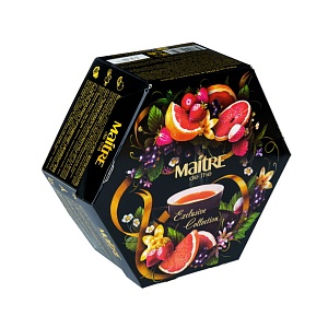 MAITRE de Thé Набор чая  EXCLUSIVE COLLECTION пакетированный  с ярлычками в индивидуальных конвертах, 60 пакетиков*2г, 120г
