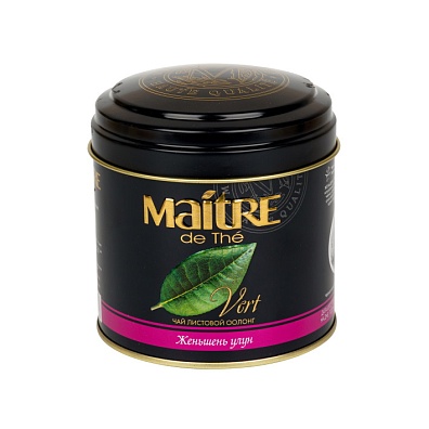 MAITRE de Thé  ЖЕНЬШЕНЬ УЛУН чай частично ферментированный байховый листовой китайский оолонг с добавками растительного сырья, 150г