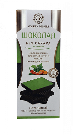 Шоколад с кайенским перцем и с экстрактами ЗЕЛЕНЫЙ